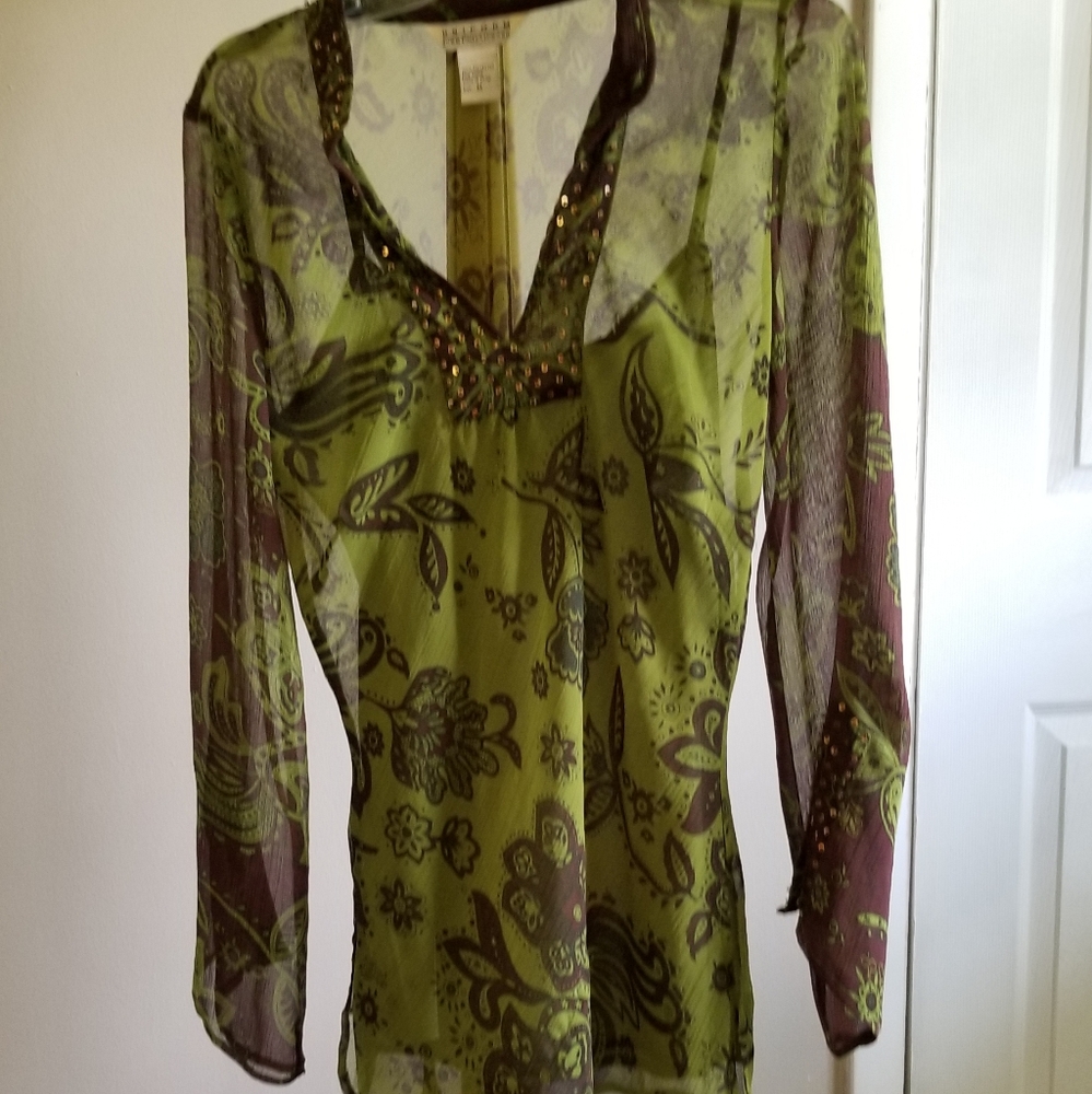 John Paul Richard see thru top with underslip.